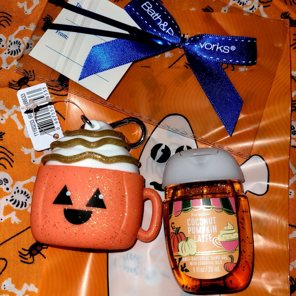 New! Bath and Body Works Pumpkin Spice Latte Pocketbac Holder Halloween 2021